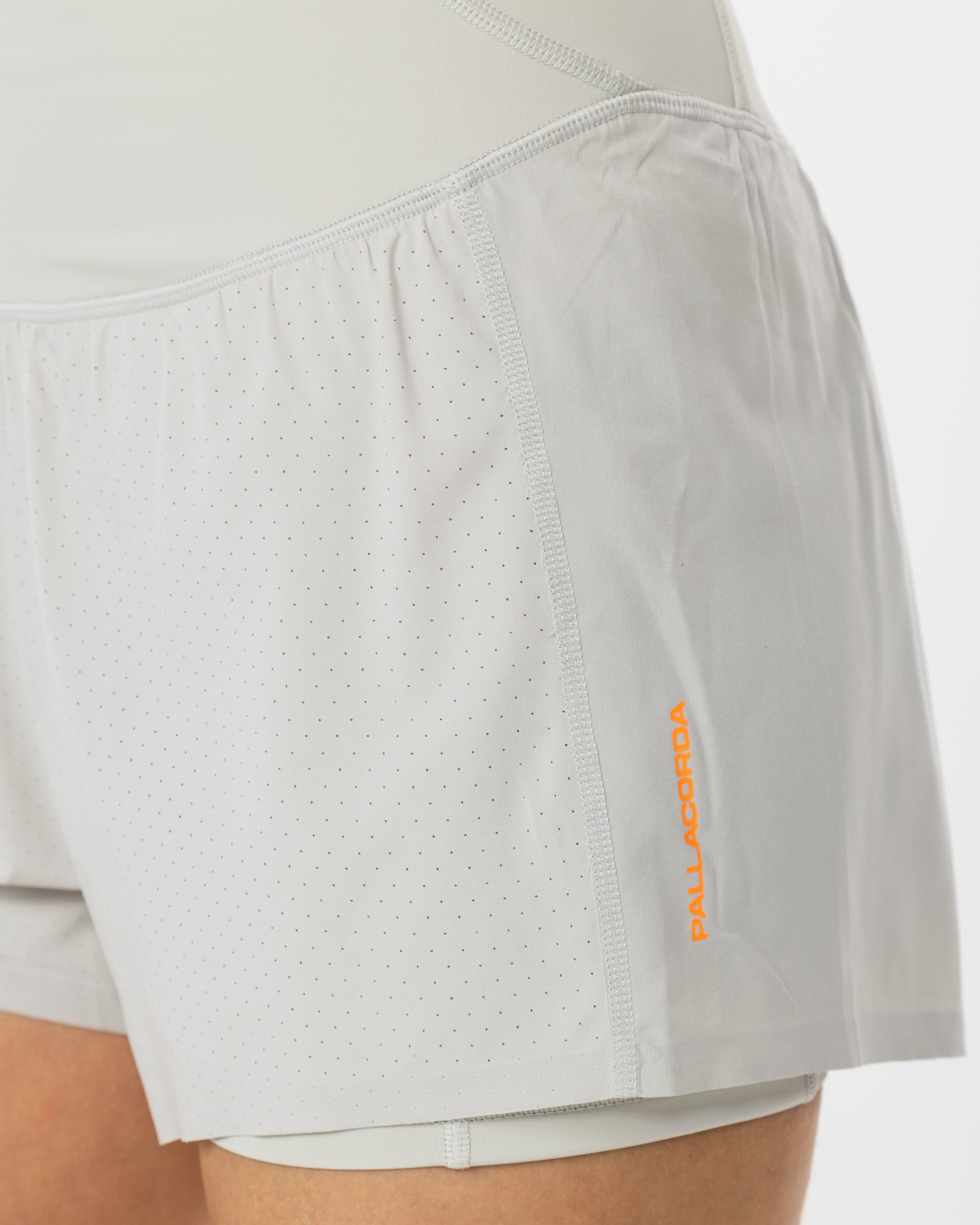Women's Ecru 2-in-1 Court Shorts - Pallacorda Logo Detail