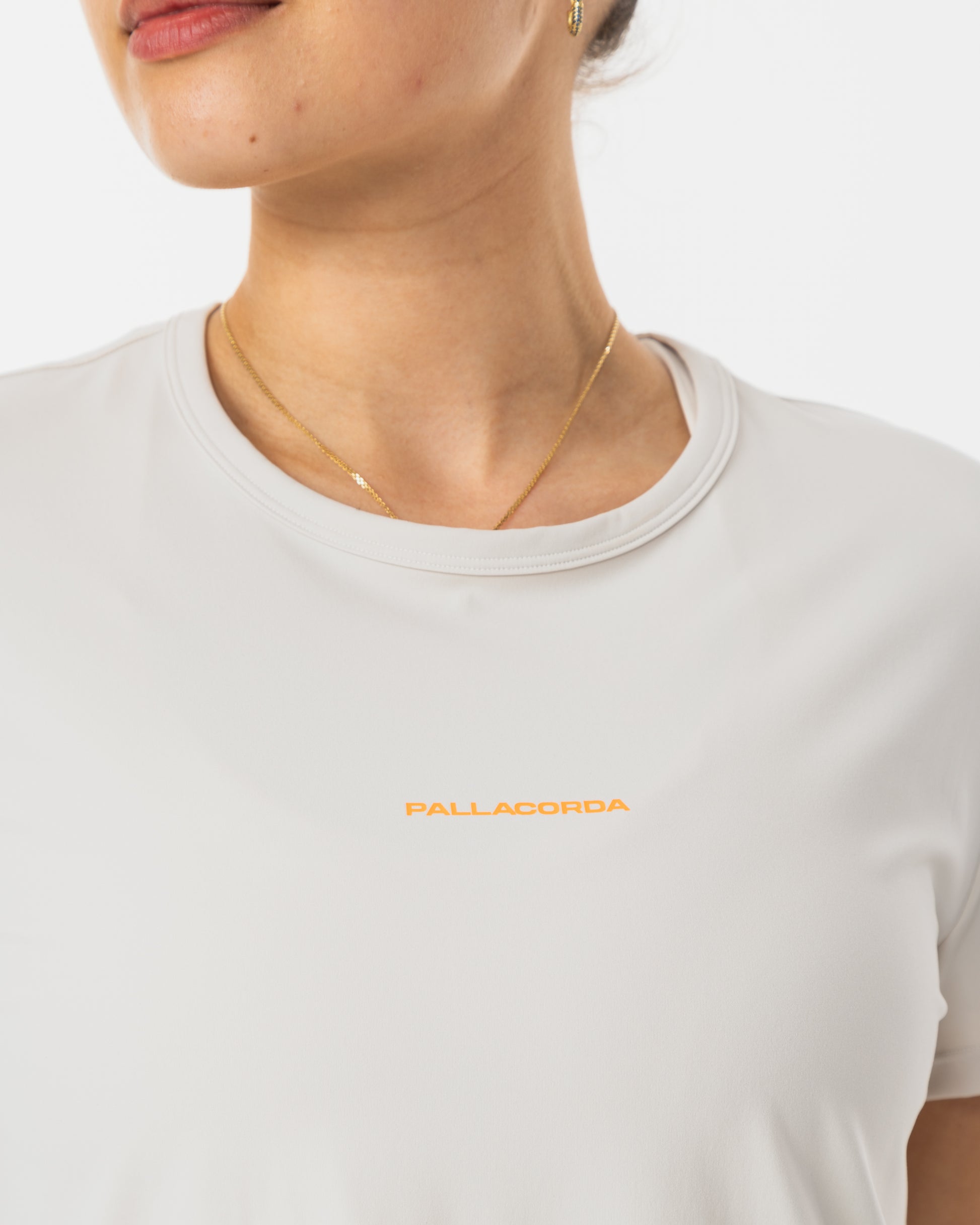 Women's Boxy Fit Court T-Shirt Ecru - Logo View