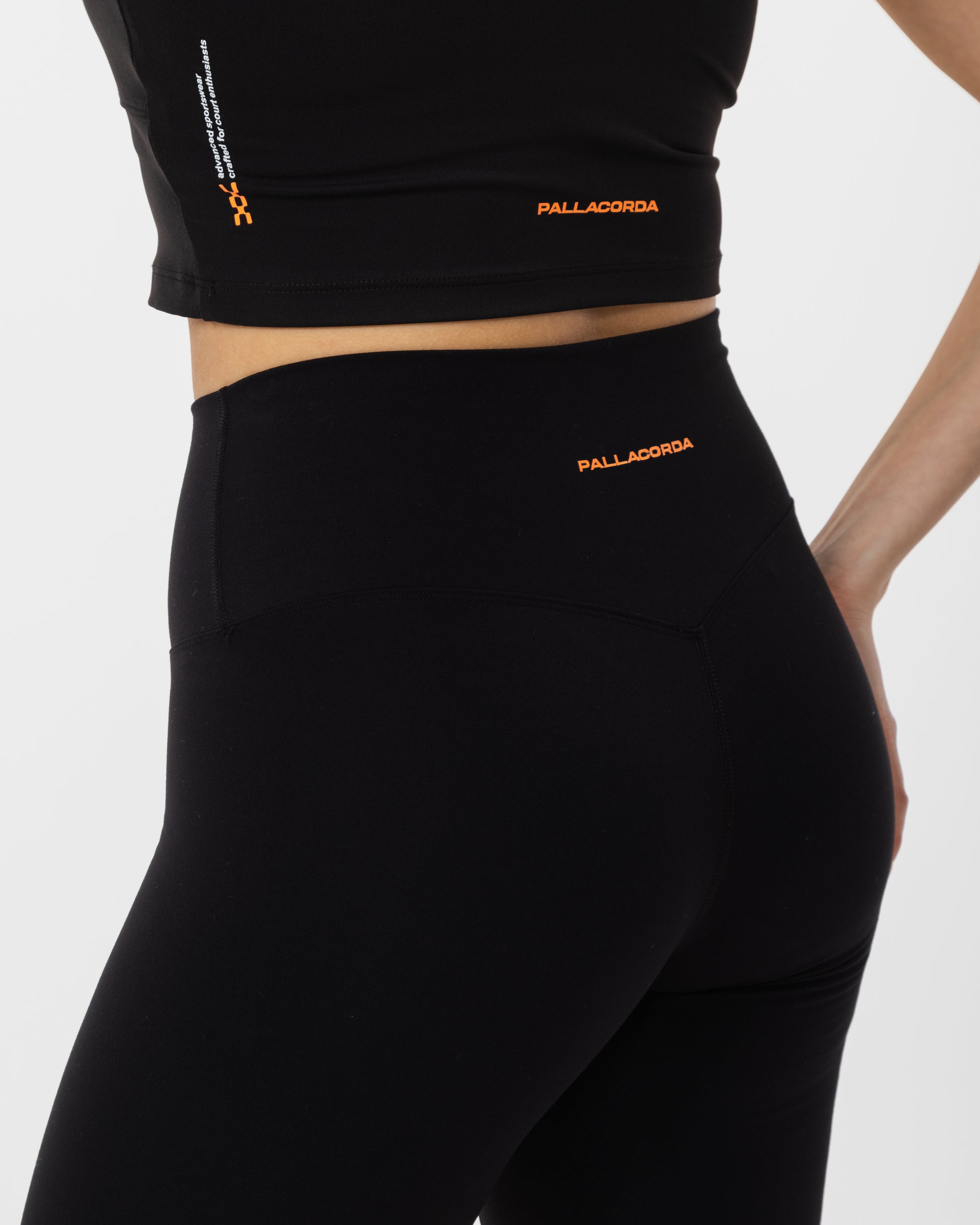 Women's Court Leggings Black - Logo Detail