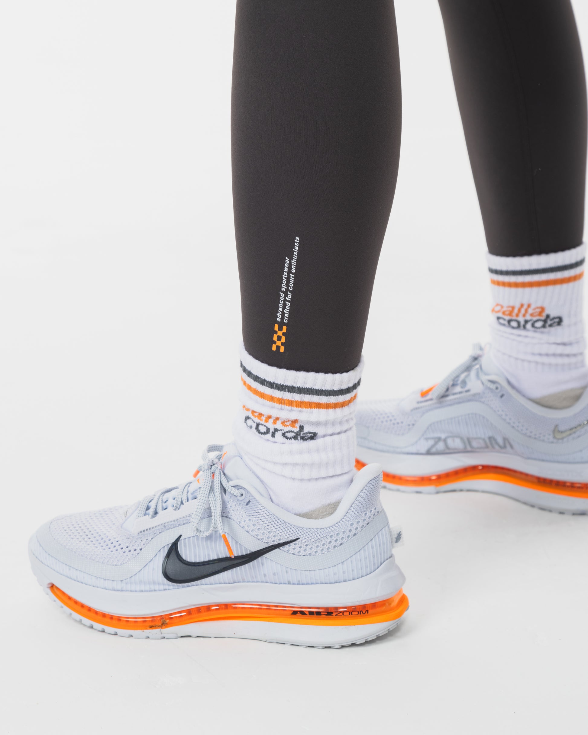 Women's Court Leggings Grey - Logo Ankle Detail