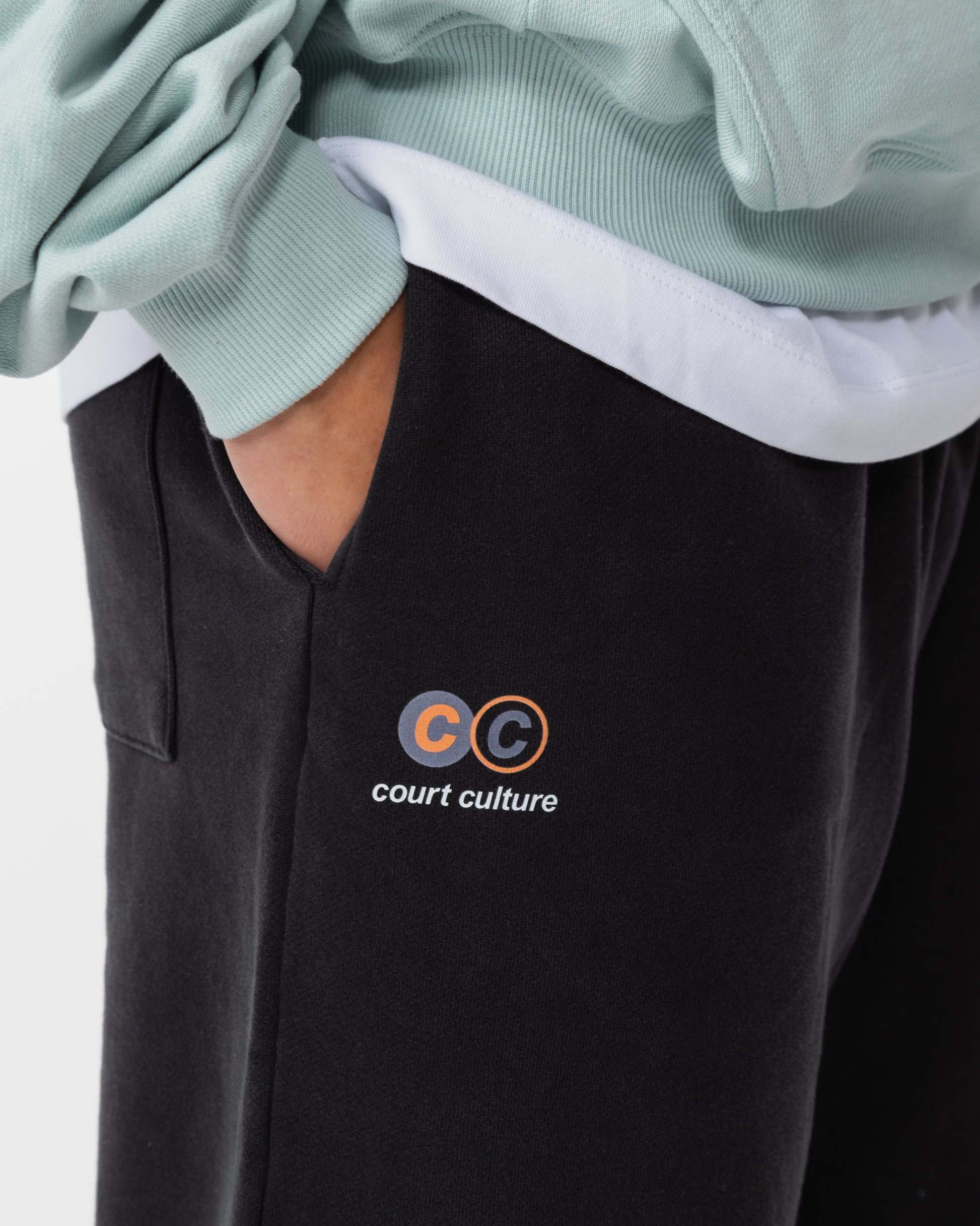 Men's Court Culture Sweatpants Black - Logo View