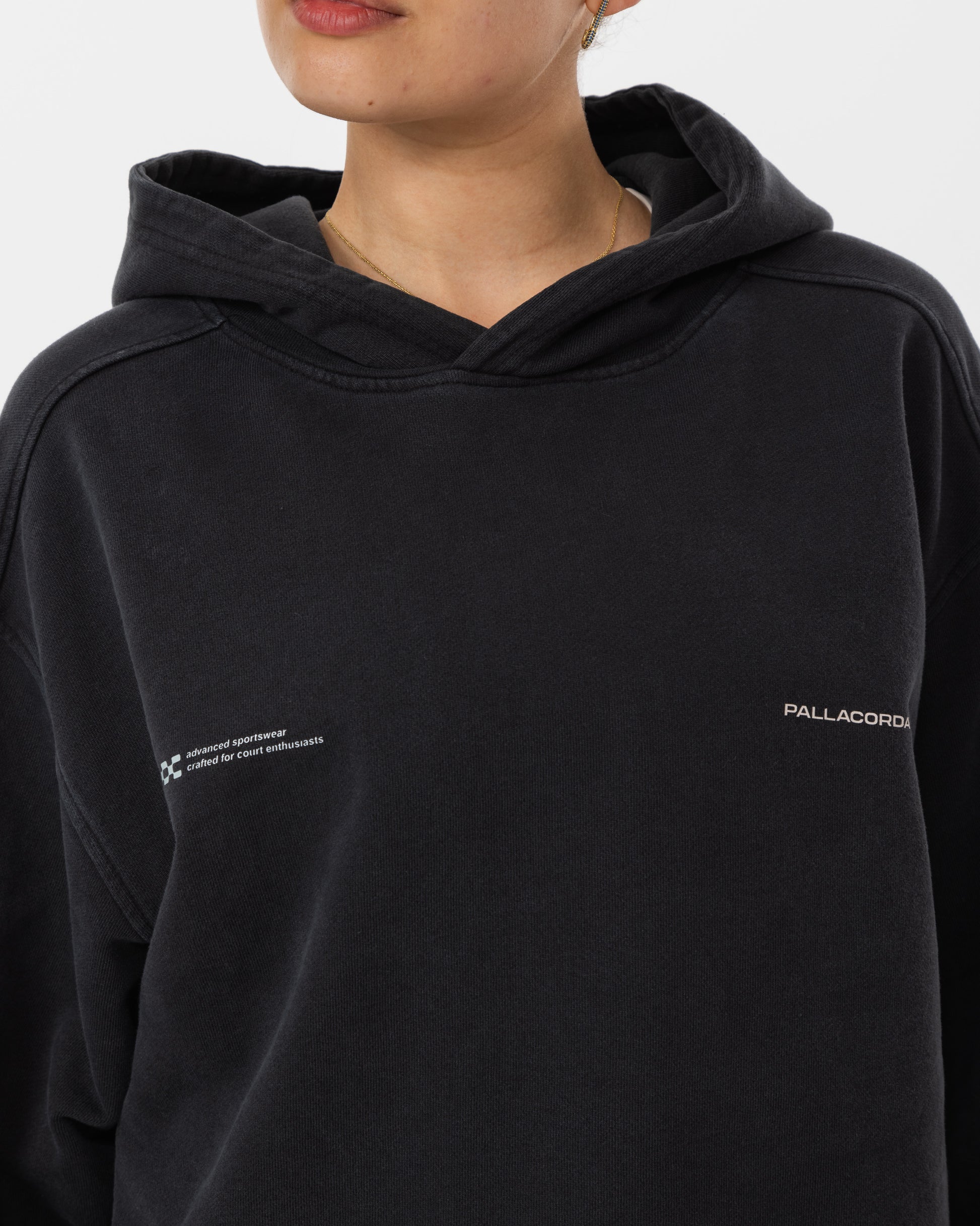 Women's House Issue Cropped Hoodie Black - Logo Detail