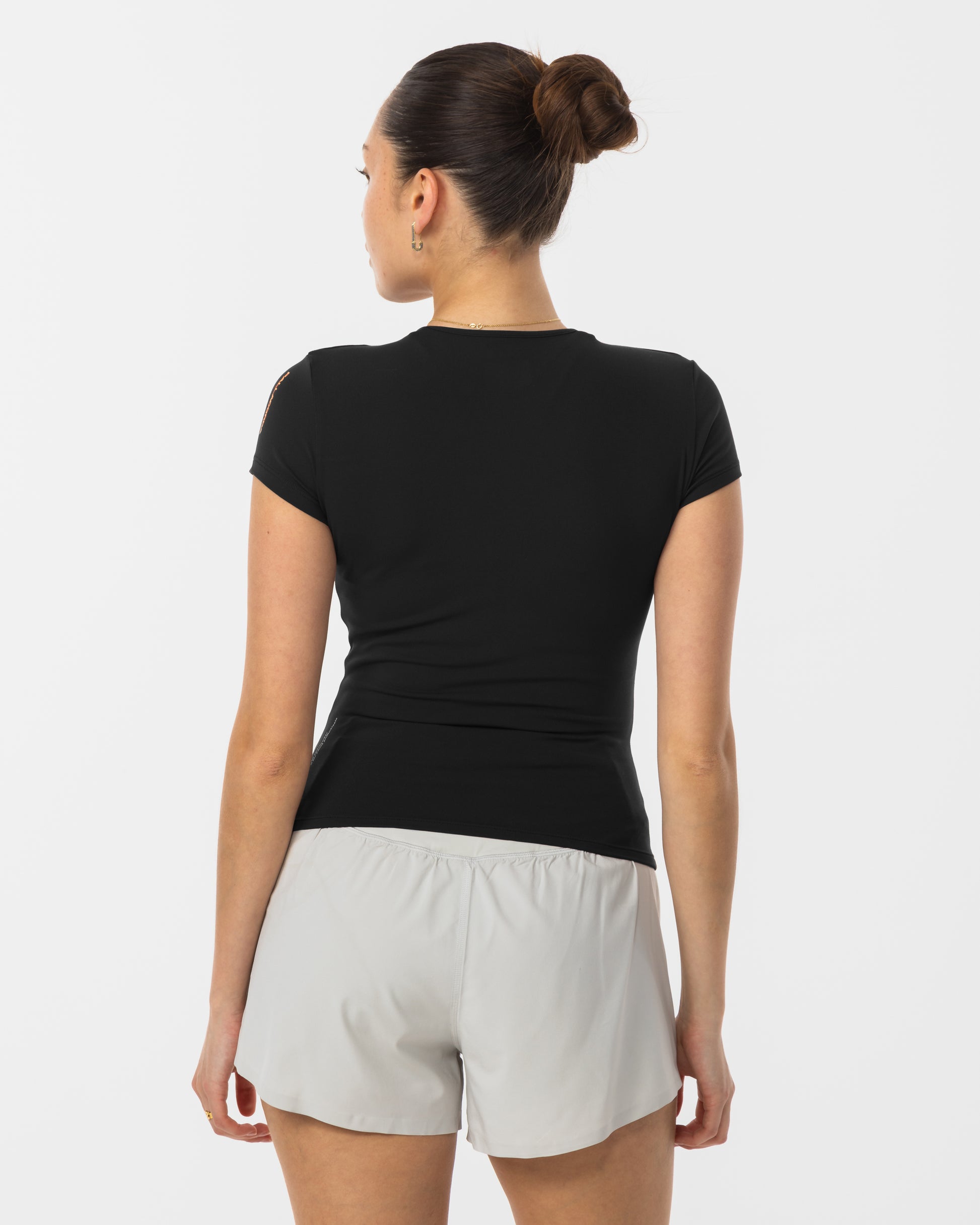 Women's Fitted Short Sleeve T-Shirt Black - Back View