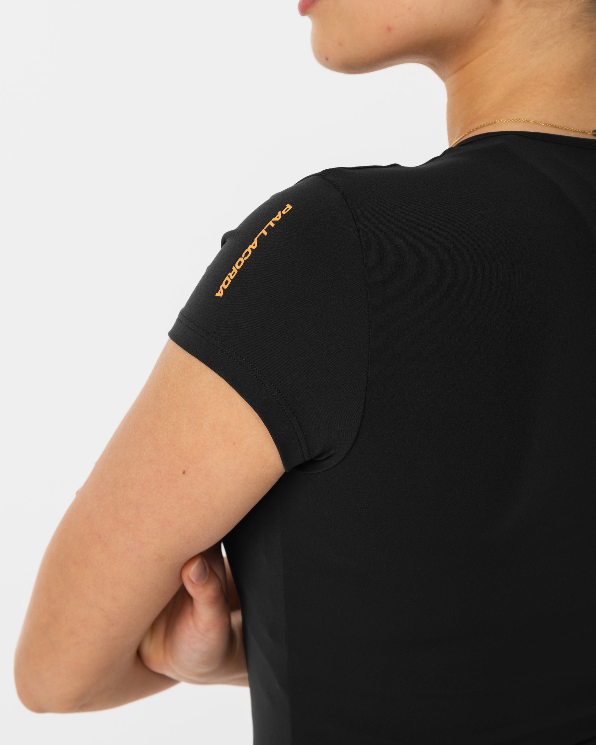 Women's Fitted Short Sleeve T-Shirt Black - Sleeve View