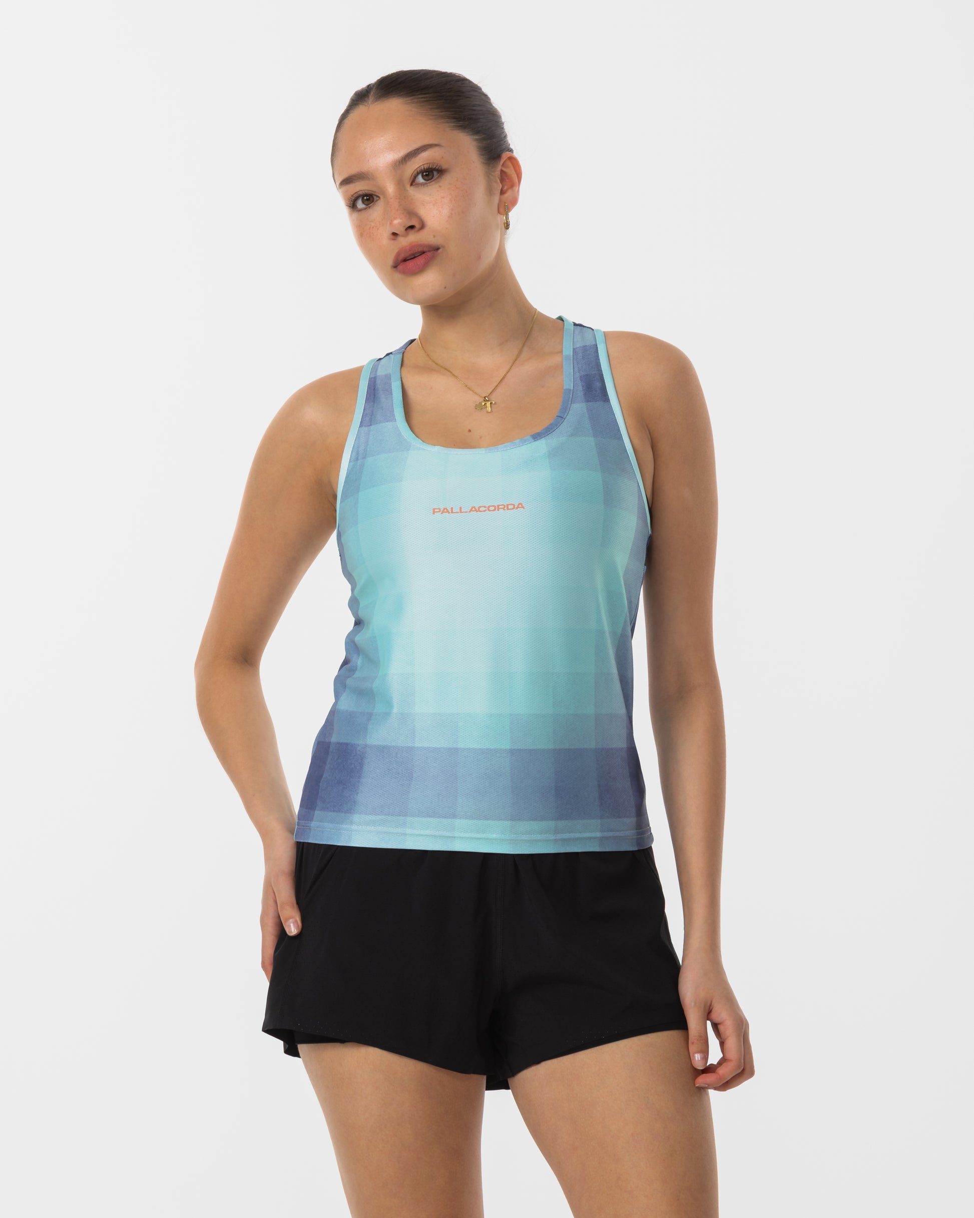 Women's Court Aura Racerback Vest Blue - Front View