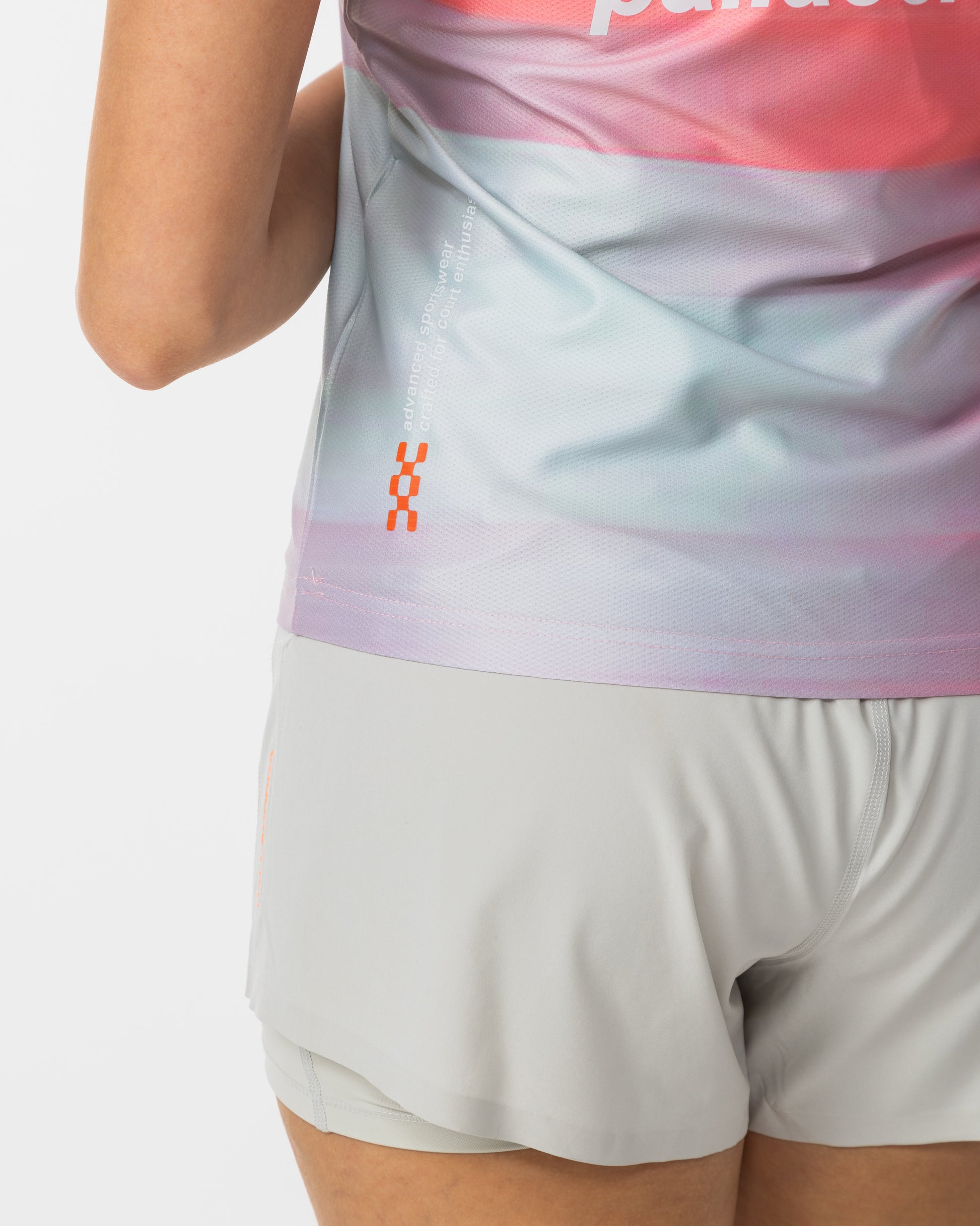 Women's Court Aura Short Sleeve T-Shirt Pink - Back Logo View