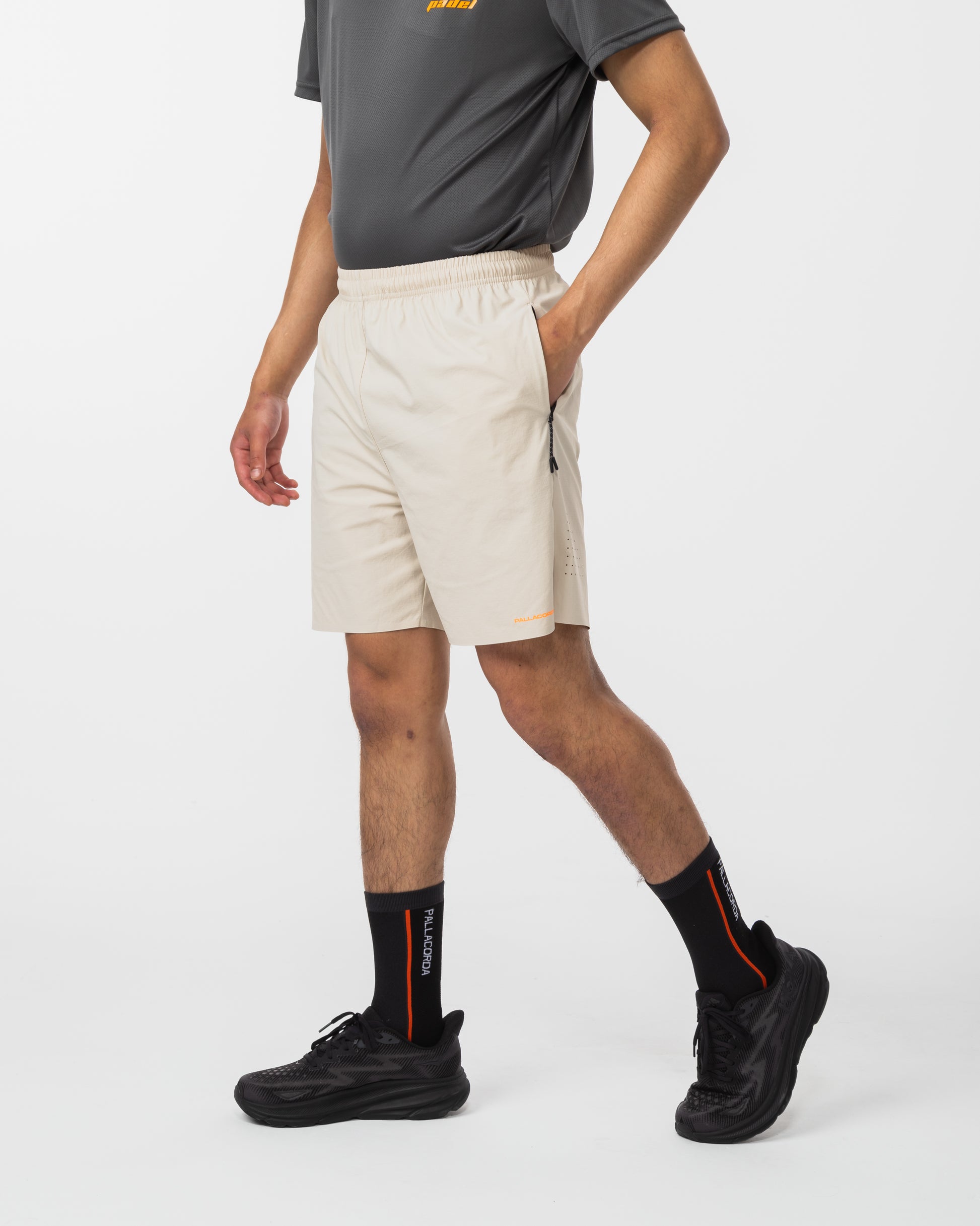 Men's Tech Court Shorts Beige - Front View
