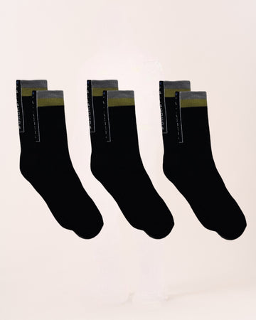 Cushioned Crew Socks Black 3 Pack