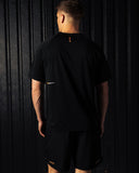 Pallacorda Mens Essential Performance T-Shirt in Black Back View
