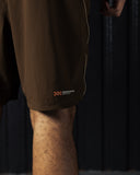 Pallacorda Men's Padel Essential Court Performance Shorts in Brown Detail View