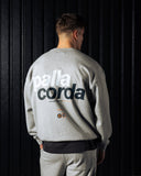 Pallacorda Men's Oversized Sweat Top in Grey Back View