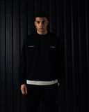 Pallacorda Men's Oversized Sweat Top in Black Front View