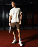 Pallacorda Men's Padel Motion Performance T-Shirt in Stone Outfit View