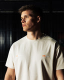 Pallacorda Men's Padel Motion Performance T-Shirt in Stone Front View