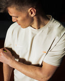 Pallacorda Men's Padel Motion Performance T-Shirt in Stone Detail View