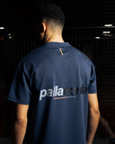 Pallacorda Men's Padel Motion Performance T-Shirt in Navy Back View