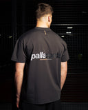 Pallacorda Men's Padel Motion Performance T-Shirt in Black Back View