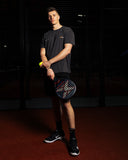 Pallacorda Men's Padel Motion Performance T-Shirt in Black Outfit View