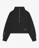 Funnel Neck Half Zip Sweatshirt - Black - Pallacorda