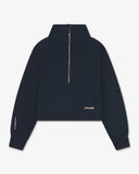 Funnel Neck Half Zip Sweatshirt - Navy - Pallacorda