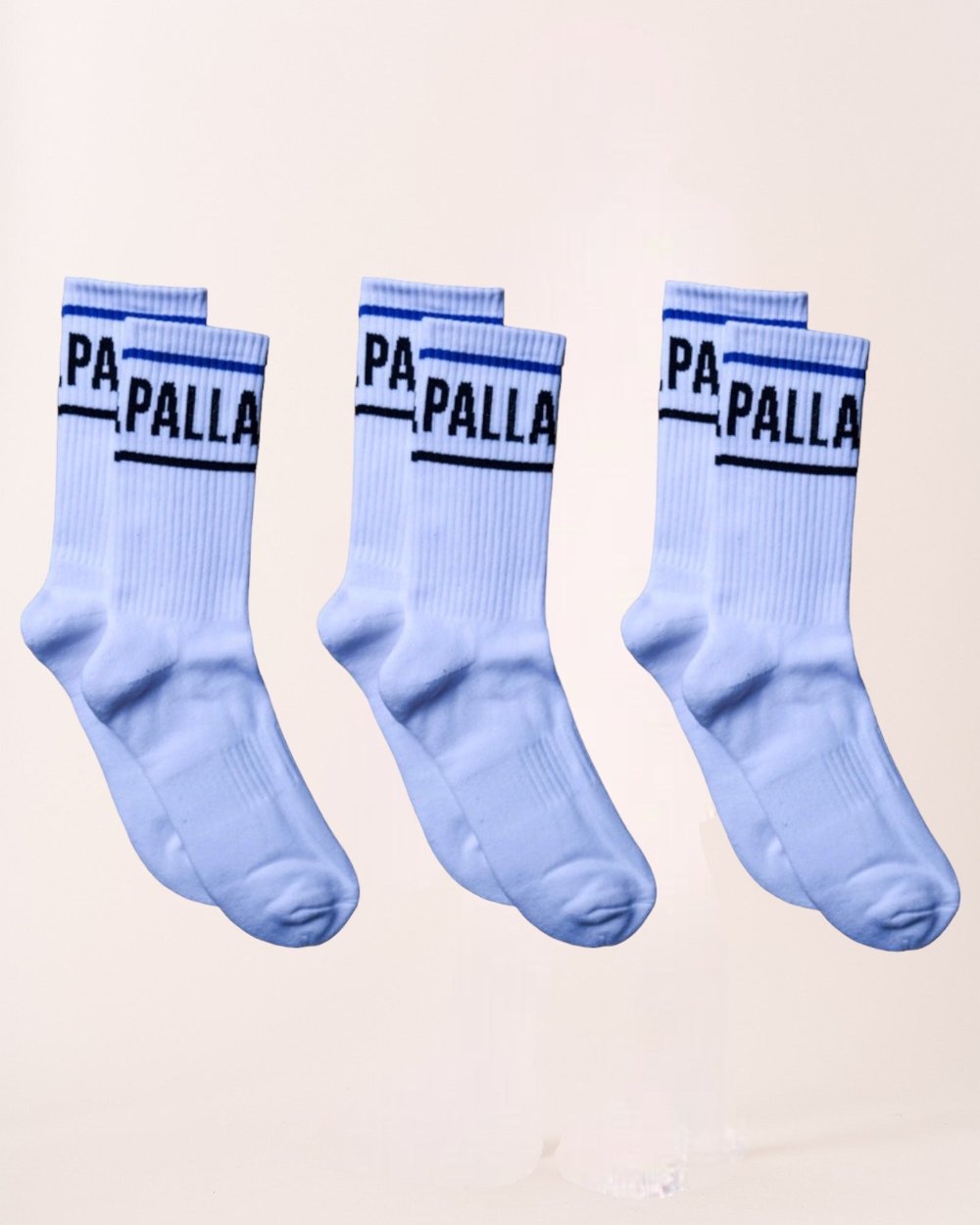 Gepolsterte Crew-Socken, Weiß, 3er-Pack