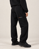 Waffle Knit Track Pants - Black