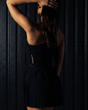 Pleated Match Dress - Black - Pallacorda