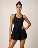 Pleated Match Dress - Black - Pallacorda