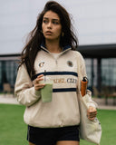 TPC x Pallacorda Varsity Quarter Zip - Beige - Pallacorda